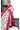 Jute Cotton with Leaf Design |Half White +Red