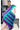 Jute Cotton with Leaf Design |Violet + Aqua Mint