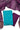 Unstitched Salwar Set - Raw silk| Aqua Blue + Purple