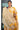 Linen Tissue Saree With Windowpane Floral Print | Golden Yellow + Deep Champagne