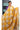 Linen Tissue Saree With Windowpane Floral Print | Golden Yellow + Deep Champagne