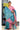 Linen Tissue Saree With Geometric Pattern Design| Peacock Blue + Soft Liack Pink