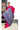 Semi Jute Saree With Ajrakh Print Design | Strawberry Pink + Indigo Violet