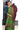 Semi Silk Saree With Checked Pattern | Black Cherry Red + Green