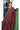 Semi Silk Saree With Checked Pattern | Black Cherry Red + Green