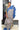 Linen Cotton Saree With Leheriya Stripe Design | Cobalt Blue + Beige