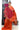 Tussar Silk Saree With Floral Motif Weave Design | Tangelo Orange + Red