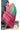 Silk By Cotton Saree With Mangalagiri border |  Rama Green + Rouge Pink