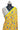 Chiffon Georgette Saree With Block Print And Mirror Work | Half White + Yellow