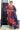 Maheshwari Cotton Stitched Salwar Suit - XS-4XL (Top, Bottom & Dupatta) / Chili Red + Dark Navy Blue / Menmai Suits 👑