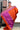 Raw Silk Sarees With Temple Border Design | Orange + Violet