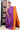 Raw Silk Sarees With Temple Border Design | Deep Purple + Orange