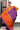 Raw Silk Sarees With Temple Border Design | Deep Purple + Orange