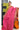 Tussar Silk Saree With Zari Weaving | Vibrant Pink +  Solid Bright Orange