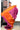 Raw Silk Sarees With Temple Border Design | Deep pink + Orange