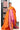 Raw Silk Sarees With Temple Border Design | Orange + Violet