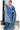 Linen Saree With Mirror Work | Indigo