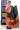 Unstitched Salwar Set - Mangalagiri Silk Cotton | Tangerine Orange + Black