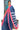 Linen Cotton Saree With Stripes Pattern | Royal Blue + Hot Pink