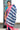 Linen Cotton Saree With Stripes Pattern | Royal Blue + Hot Pink