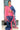 Linen Cotton Saree With Stripes Pattern | Royal Blue + Hot Pink