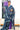 Jute Cotton Saree With Floral Print | Navy Blue