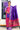 Pochampally Silk Salwar Material (Top, Bottom & Dupatta) -Fuschia + Blue Violet