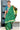 Premium Raw Silk Saree With Temple Border | Green Grass + Forest Green