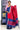 Unstitched Salwar Set - Mangalagiri Silk Cotton | Navy Blue + Pretty Red
