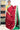 Semi Kanchi Silk Saree without Border | Carmine Red  + Emerald Green