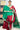 Semi Kanchi Silk Saree without Border | Carmine Red  + Emerald Green