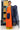 Unstitched Salwar Set - Raw silk| Tangerine Orange + Navy Blue