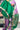 Semi Kanchi Silk Saree without Border | Pale Purple + Emerald Green