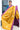 Shibori Tussar Saree With Printed Design | Gold + Purple