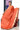Raw Tussar Saree With Mini Chex | Orange + Wine Red