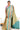 Munga Cotton Saree With Leaf Design |  Sand + Aqua Blue